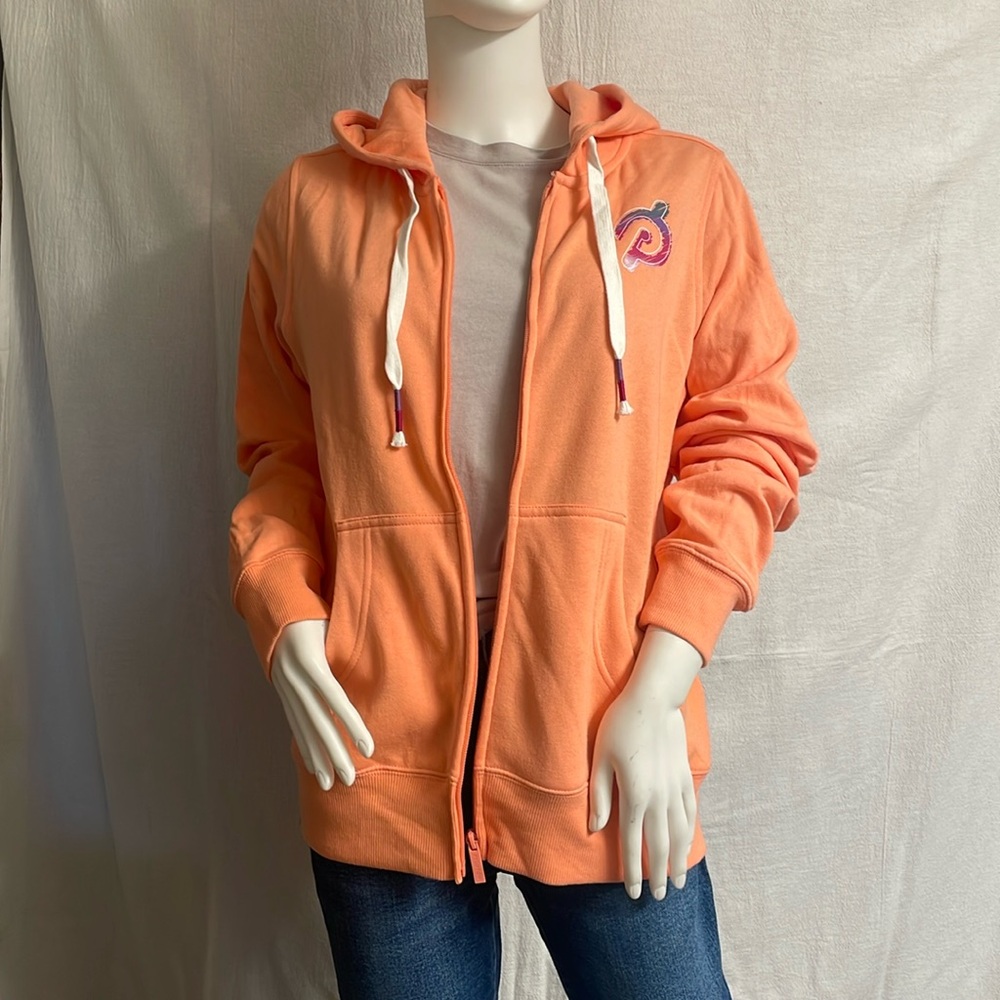 Peloton Ultimate Lightweight Zip Hoodie- soft orange- size Medium